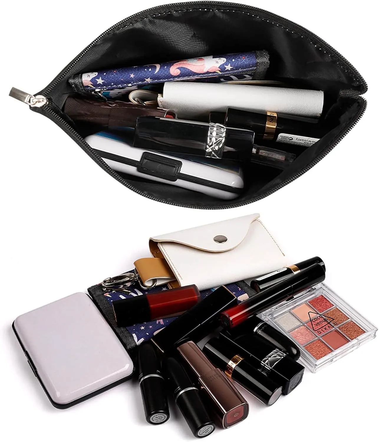 Large Capacity Makeup Bags for Women Portable Leather with Zipper Travelling Makeup Bag Baseball Equipment Printed