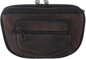 LARGE - Concealed Carry Fanny Pack RUGGED ULTRA-SOFT SUEDE LEATHER-Brown