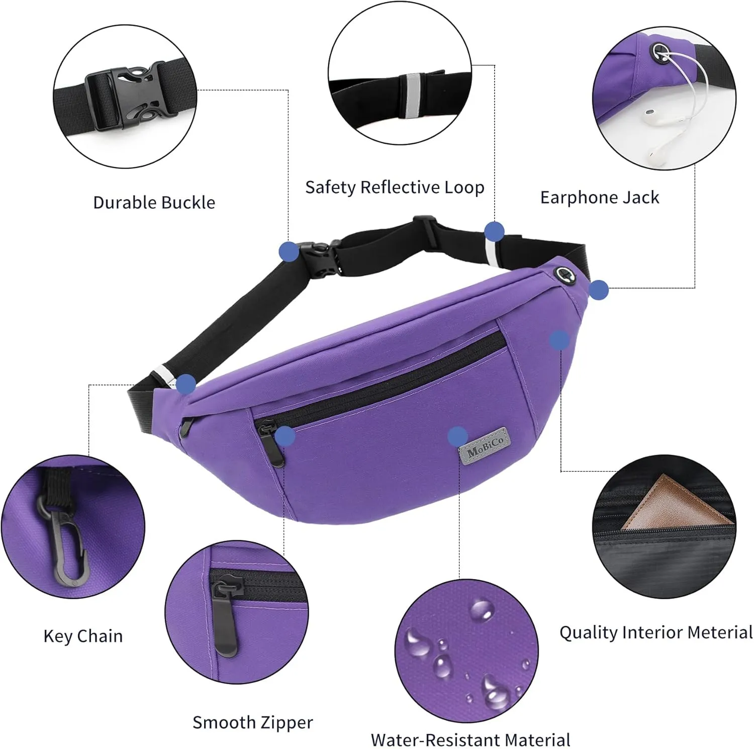 Large Crossbody Fanny Pack for men women with 4-Zipper Pockets,Waist bag for Workout Traveling Hiking Running Walking Outdoors Sport Fishing Waist Pack