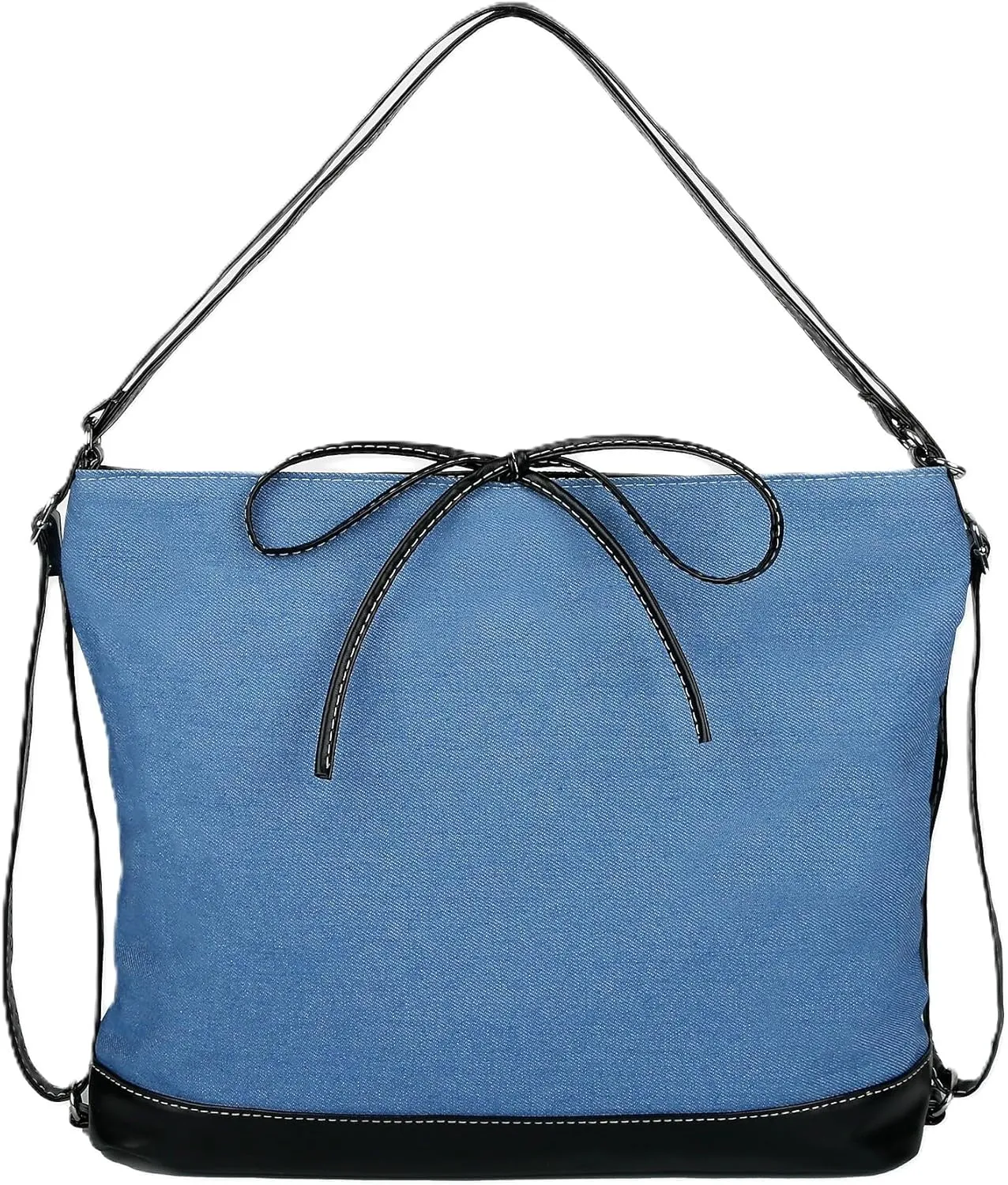 Large Denim Work Tote Bag for Women with Zipper,Canvas Leather Hobo Weekender Everyday Bag for Travel,School Teacher Puffy Utility Tote Bags, Designer Slouchy Women's Shoulder Handbags