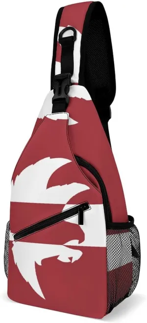 Latvia Flag and Falcon Bird Fashion Chest Bag for Men Small Sling Bag Backpack Crossbody Travel Hiking Daypack