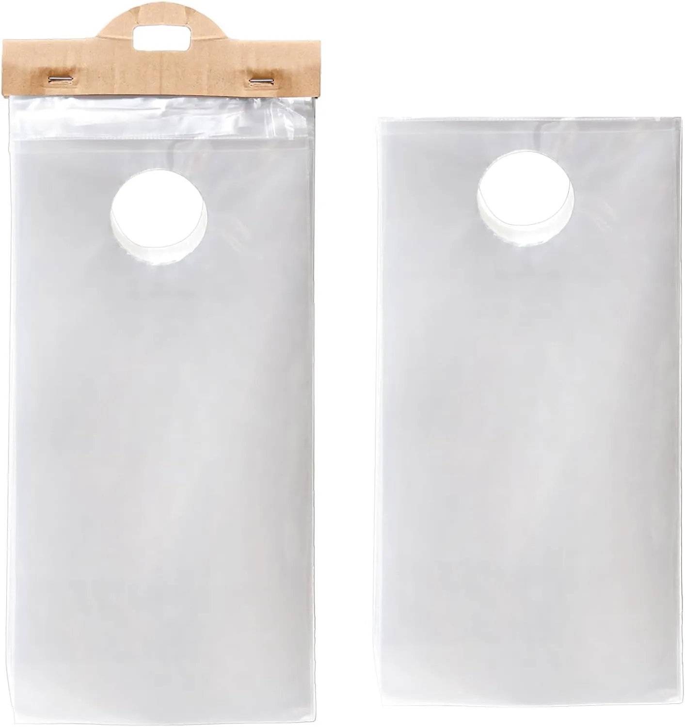 Lawei 500 Pack Plastic Door Knob Hanger Bags 6 x 12 Inches, Clear Door Hanger Bag with Cut Out Hole for Business Flyer, Newspaper, Merchandise, Magazine, Notices Brochures, Waterproof Poly Hanging Bag