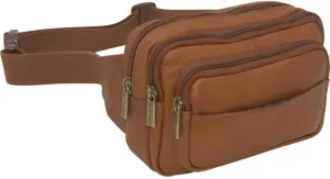 Le Donne Leather Waist Bag - Fashionable & Luxury 4-Compartment Bag - Adjustable Fanny Pack For Men & Women - Essentials For Running, Hiking & Everything Bag(Tan)