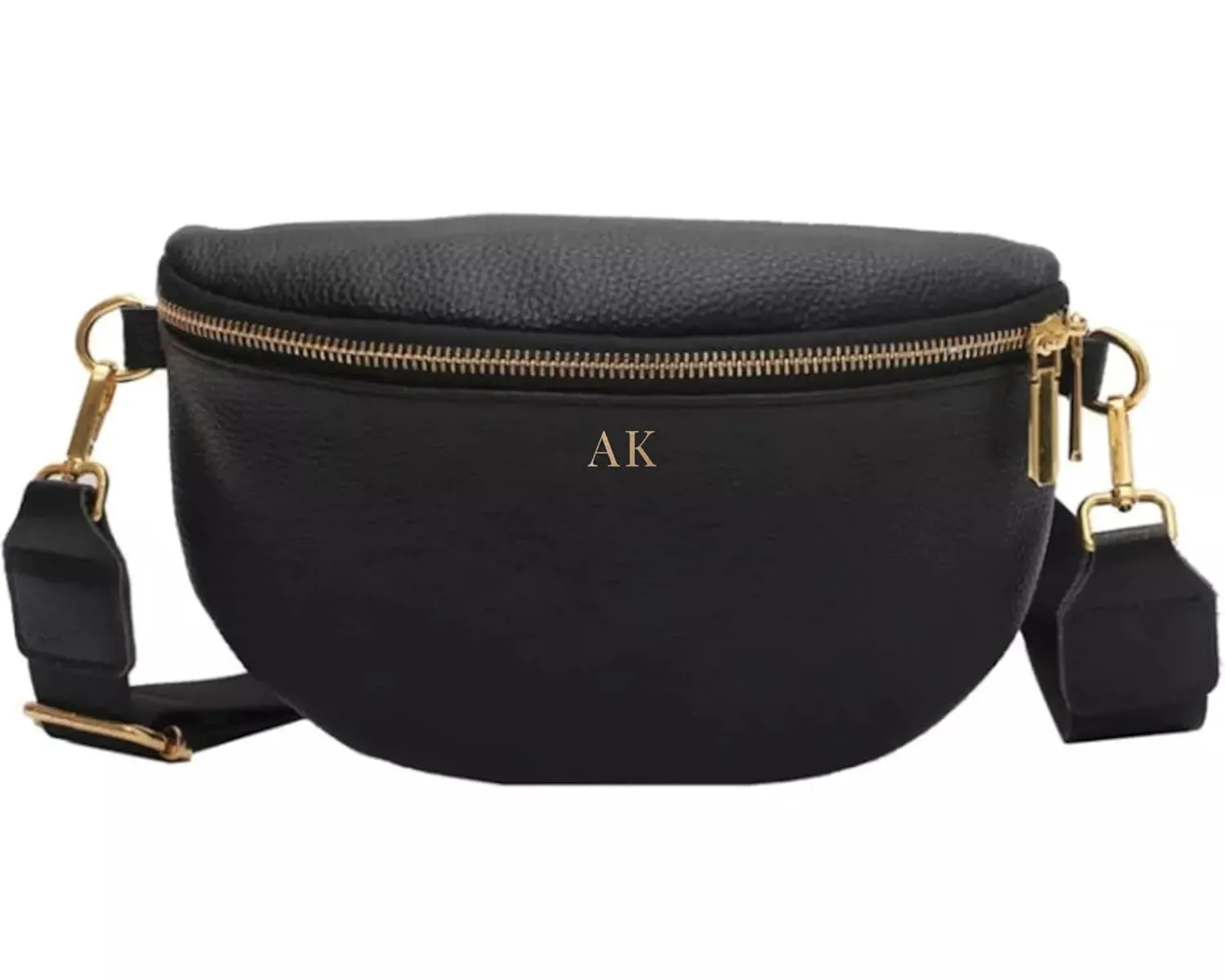 Leather Fanny Pack Crossbody Bags for Women Trendy Sling Bag for Women Small Crossbody Bags for Women Vacation Essentials Handbags Crossbody Purse Belt Bag Travel Backpack (Black Personalized)