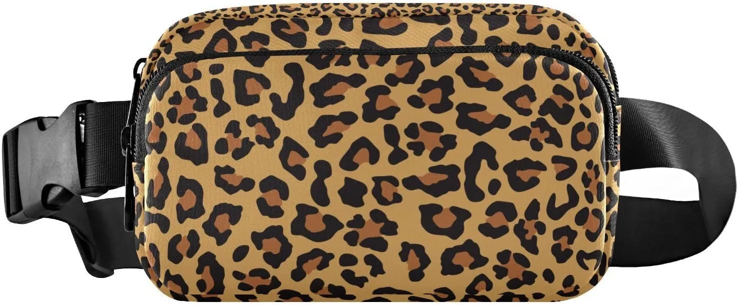 Leopard Print Belt Bag for Women Fanny Pack Fashion Waist Packs Everywhere Waist Pouch Presents for Outdoor Shopping Travel Hiking