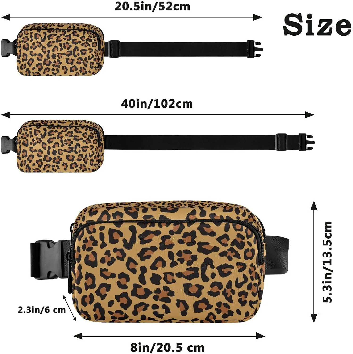 Leopard Print Belt Bag for Women Fanny Pack Fashion Waist Packs Everywhere Waist Pouch Presents for Outdoor Shopping Travel Hiking