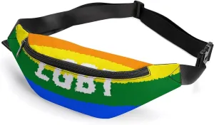 LGBT Flag Lesbian Gay Crossbody Fanny Pack Waist Packs Adjustable Shoulder Bags Sling Bag for Hiking Running Cycling