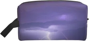 Lightning Storm Storage Bags - Travel Toiletry and Makeup Bags, Unisex, Daily Use, Small Items Storage