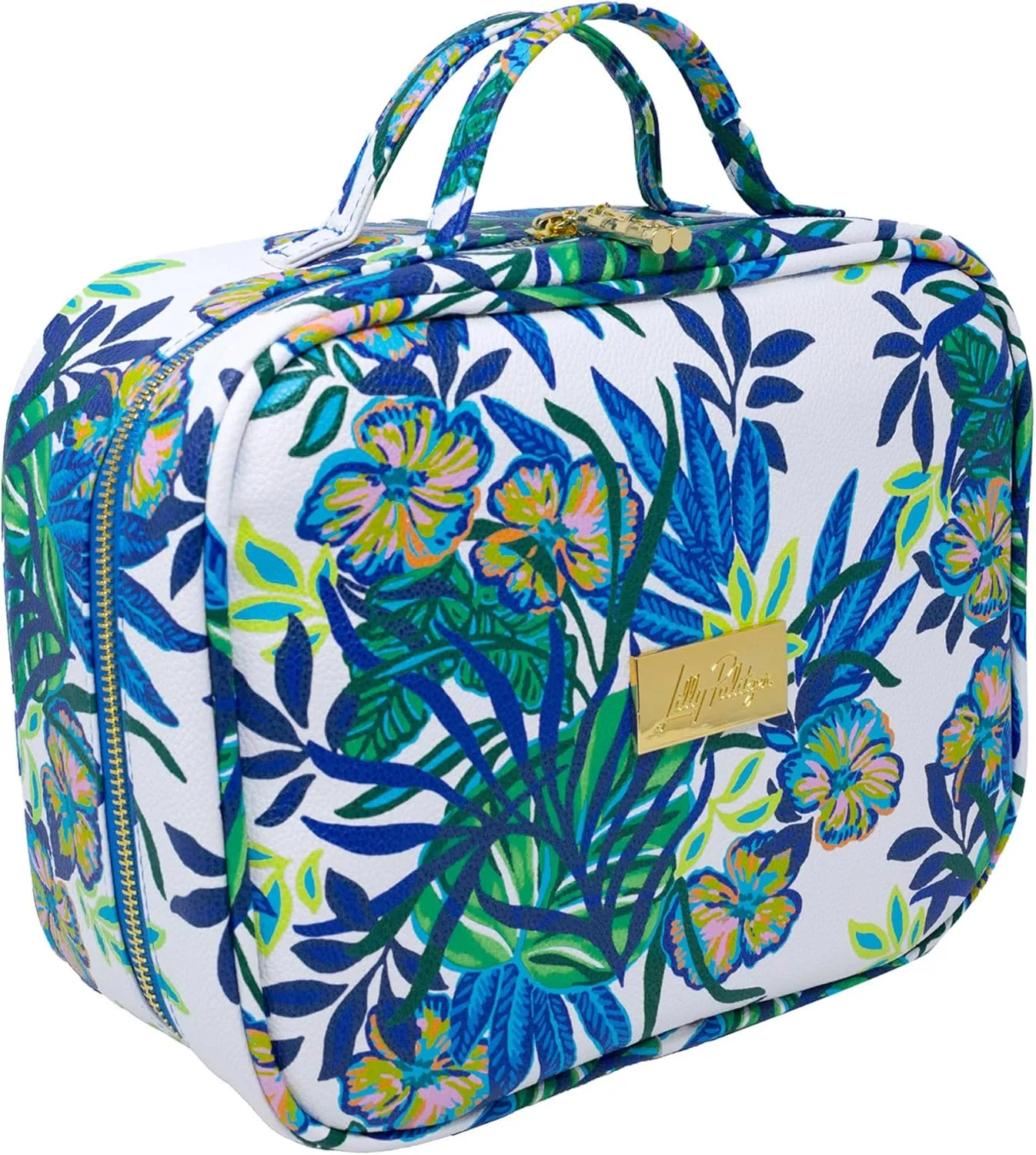 Lilly Pulitzer 4 Piece Travel Toiletry Bag, Cute Luggage Case for Adults, Zipper Pouch Set for Cosmetics, Small Pouch Bag for Supplies, Makeup or Toiletries (The Hottest Spot)