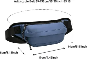 Long-Keeper Fanny Pack for Women Men - Casual Crossbody Sling Bag Running Walking Traveling Waist Pack Bum Bag (Blue)