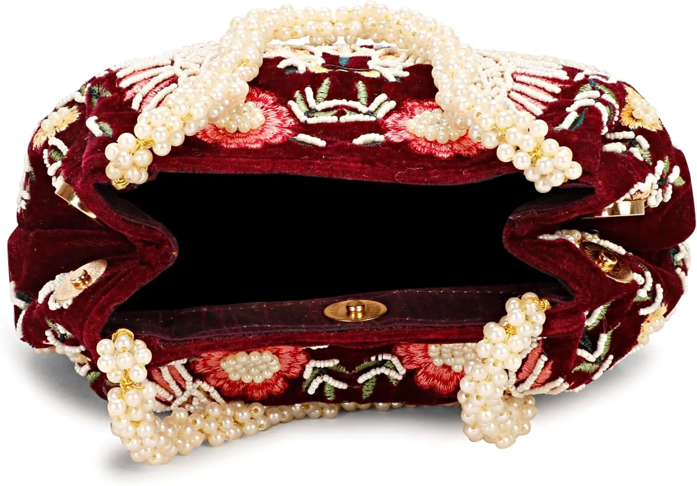 LONGING TO BUY Indian Peacock Embrodiery Potli Bag With Both Side Hand Work, Fancy Potli Bag for Women
