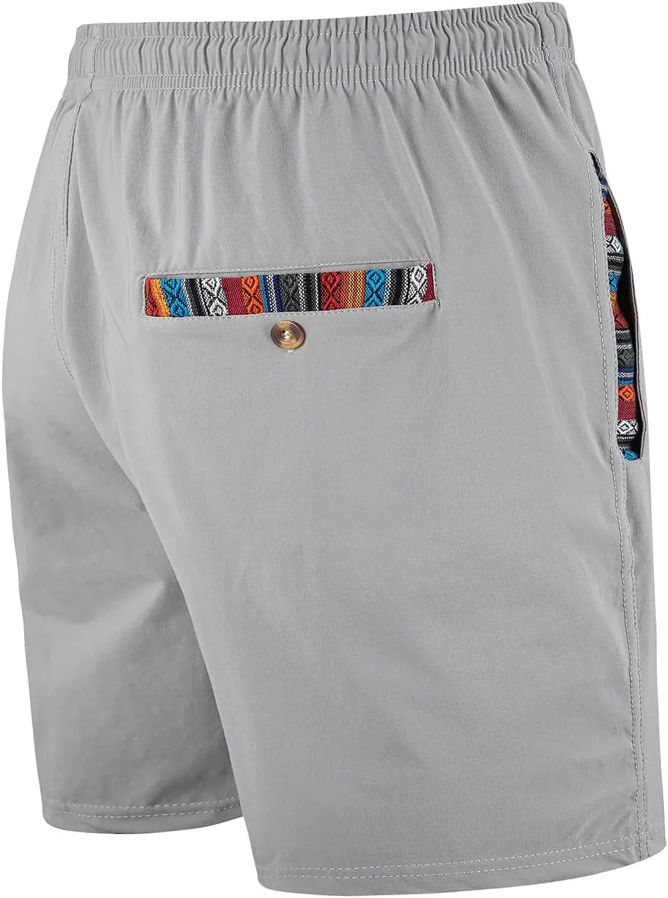 Loopory Mens Casual Shorts-Drawstring Summer Beach Stretch Twill Golf Shorts-Anti-Wrinkle Fabric-5"&7"