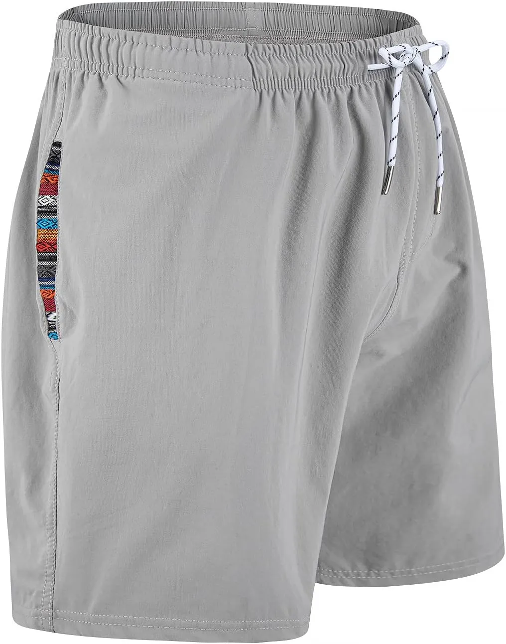 Loopory Mens Casual Shorts-Drawstring Summer Beach Stretch Twill Golf Shorts-Anti-Wrinkle Fabric-5"&7"