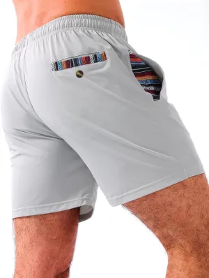 Loopory Mens Casual Shorts-Drawstring Summer Beach Stretch Twill Golf Shorts-Anti-Wrinkle Fabric-5"&7"
