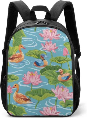 Lotuses And Mandarin Duck Backpack Carry on Backpack Travel Laptop Backpack Casual Daypack for Weekender Business