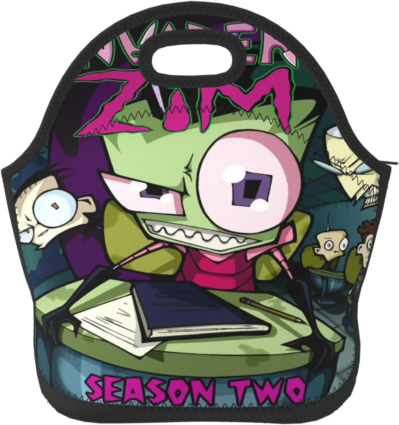 Lunch Bags Invader Anime Zim Insulated Lunch Tote Reusable Portable Lunch Box for Outdoor Office Picnic 11 X 11.4 X 5.5 in