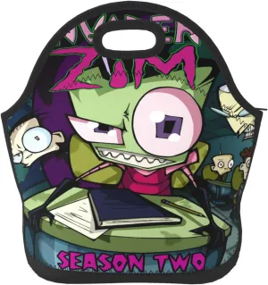 Lunch Bags Invader Anime Zim Insulated Lunch Tote Reusable Portable Lunch Box for Outdoor Office Picnic 11 X 11.4 X 5.5 in