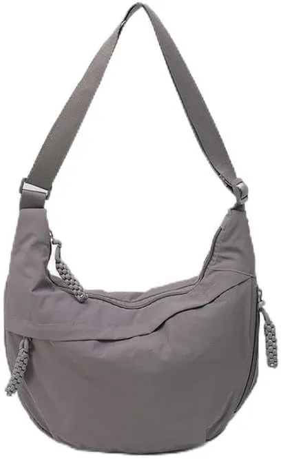 Lushandy Nylon Crossbody Bags for Women, Crescent Bag Luna Bag Casual Hobo Crossbody Purse Dumpling Bags Moon Shoulder Purse