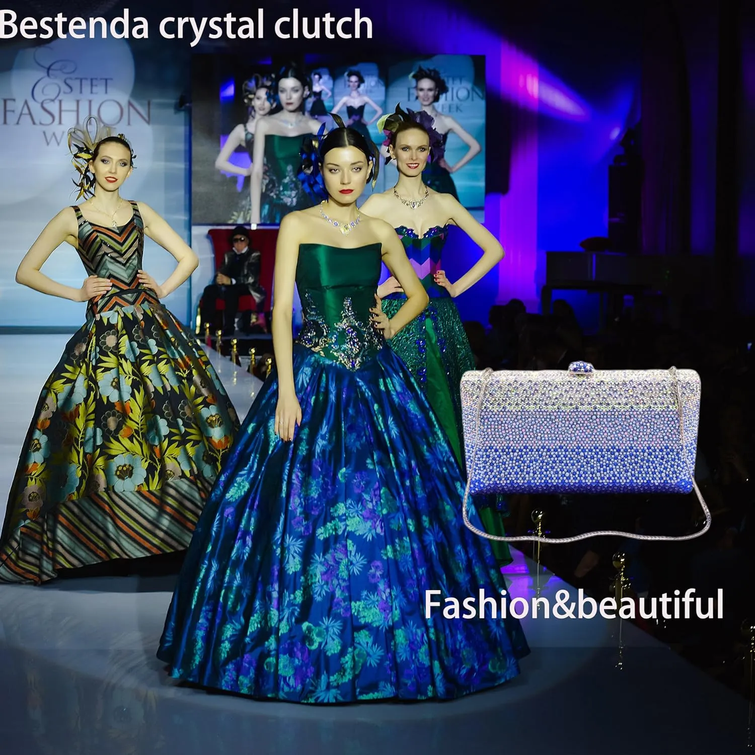 Luxury Crystal Clutch Purses for women Rhinestone Bride Wedding Party Evening Bag AB Stone Box Handbag for Prom Birthday