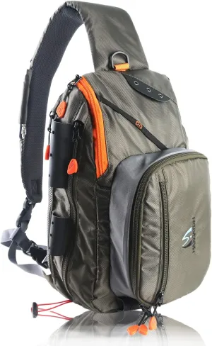 M MAXIMUMCATCH Maxcatch Fly Fishing Sling Pack Tackle Storage Shoulder Bag for Outdoor Fishing Hiking Hunting