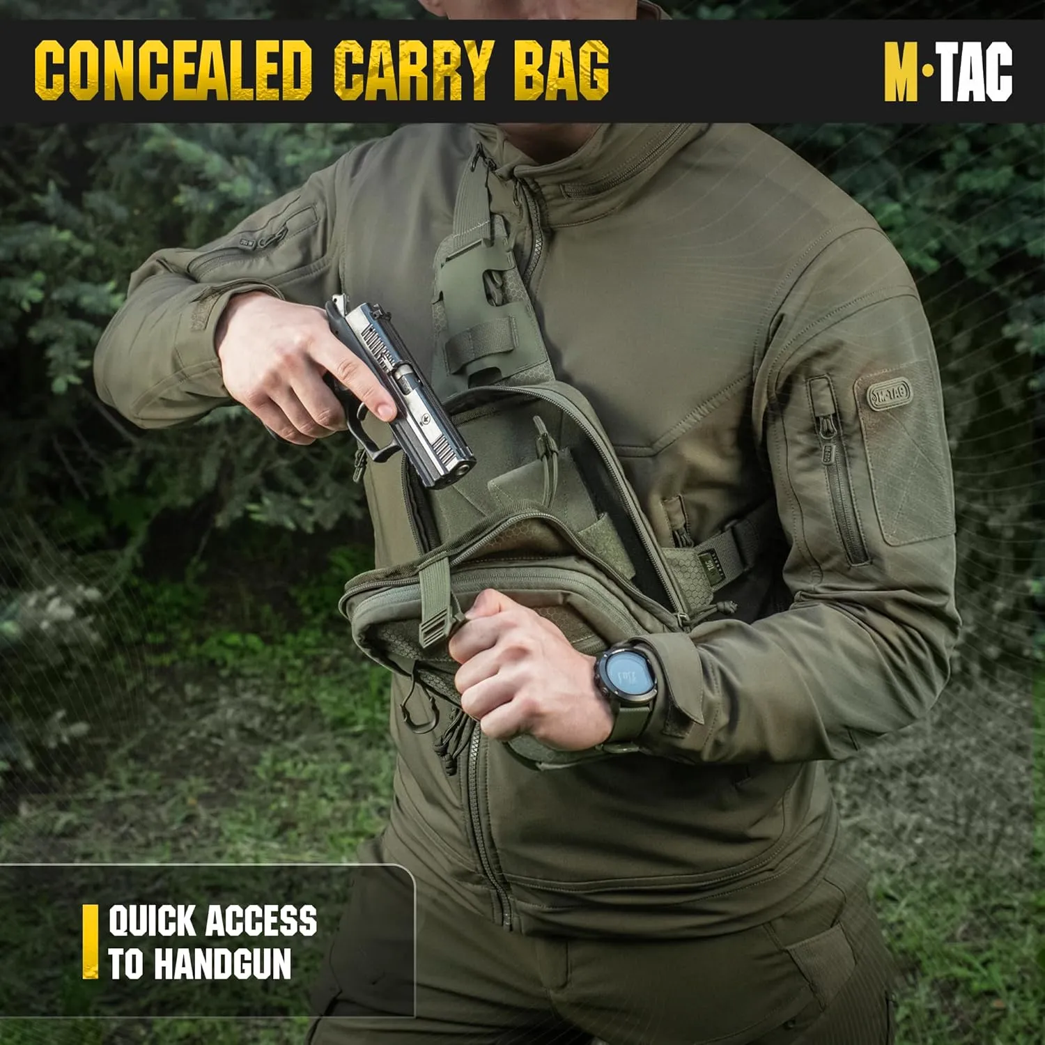 M-Tac Elite Sling Bag - EDC Tactical Crossbody Concealed Carry CCW Chest Pack