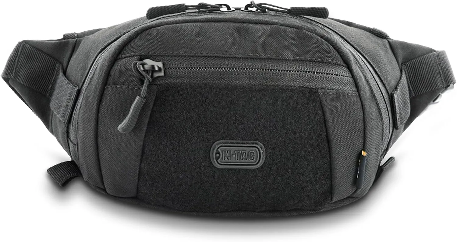M-Tac Small Companion Waist Pack - Tactical Style Belt Bag EDC - Fanny Pack for Men (Black)