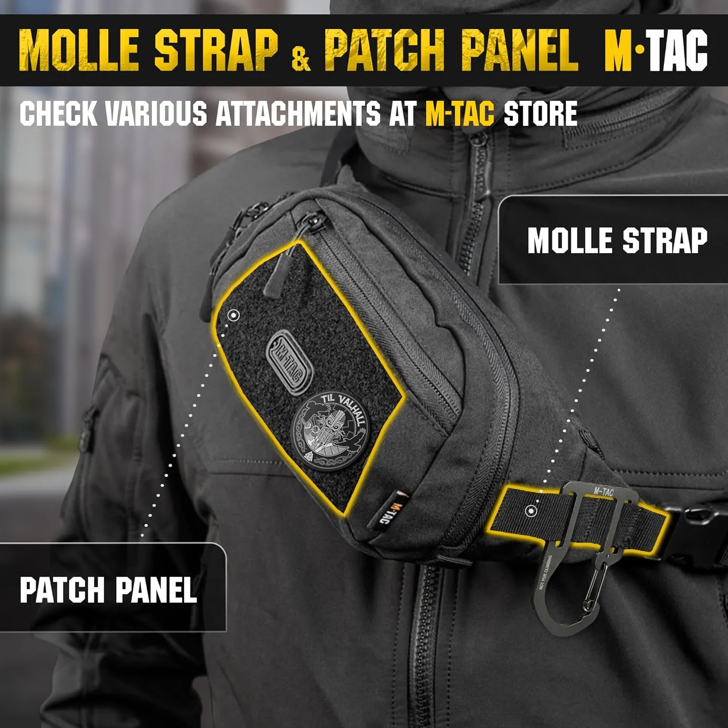 M-Tac Small Companion Waist Pack - Tactical Style Belt Bag EDC - Fanny Pack for Men (Black)