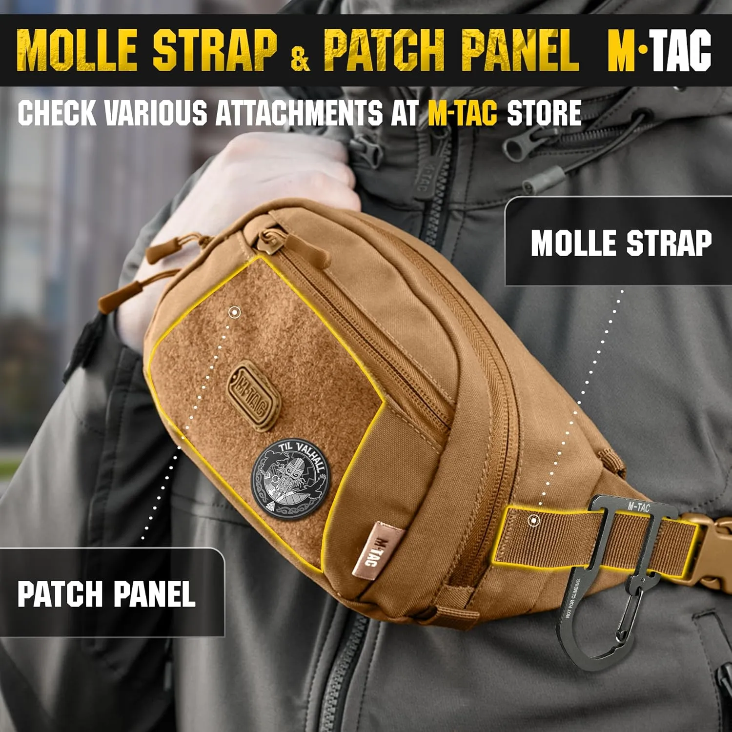 M-Tac Small Companion Waist Pack - Tactical Style Belt Bag EDC - Fanny Pack for Men (Dark Coyote)