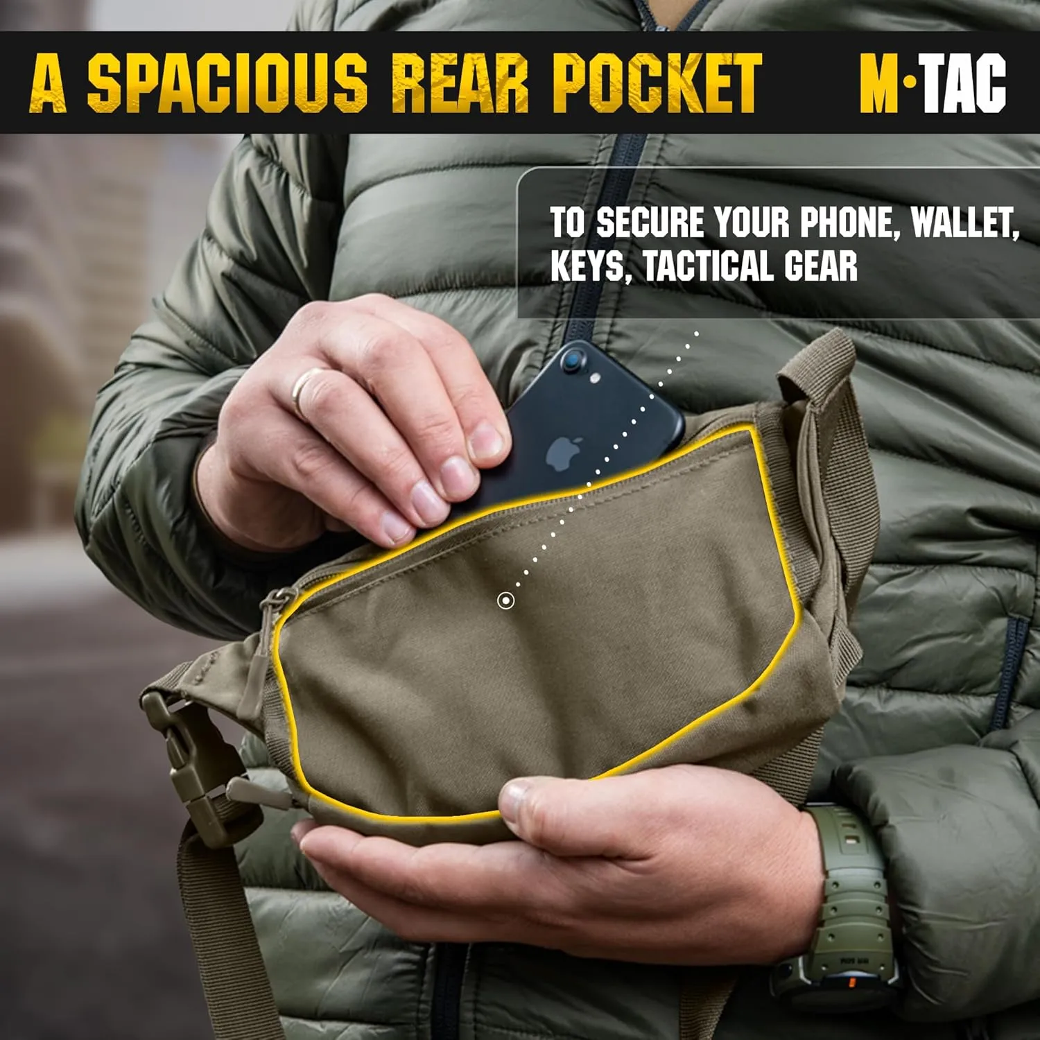 M-Tac Small Companion Waist Pack - Tactical Style Belt Bag EDC - Fanny Pack for Men (Ranger Green)