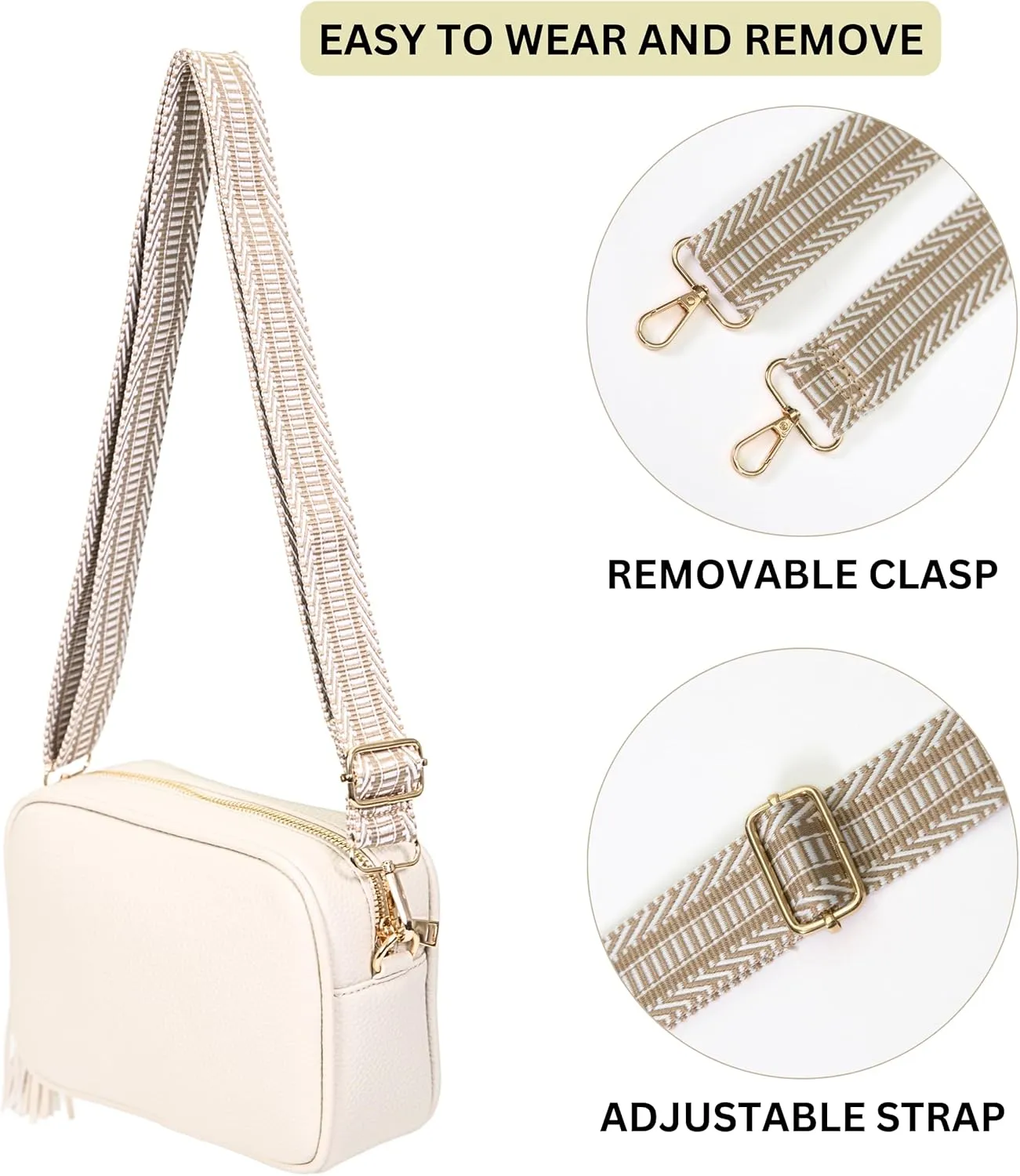 Mabel Crossbody Bag for Women Lightweight mall Shoulder Handbag Bag with Wide Adjustable Canvas Strap, Lightweight - Drew