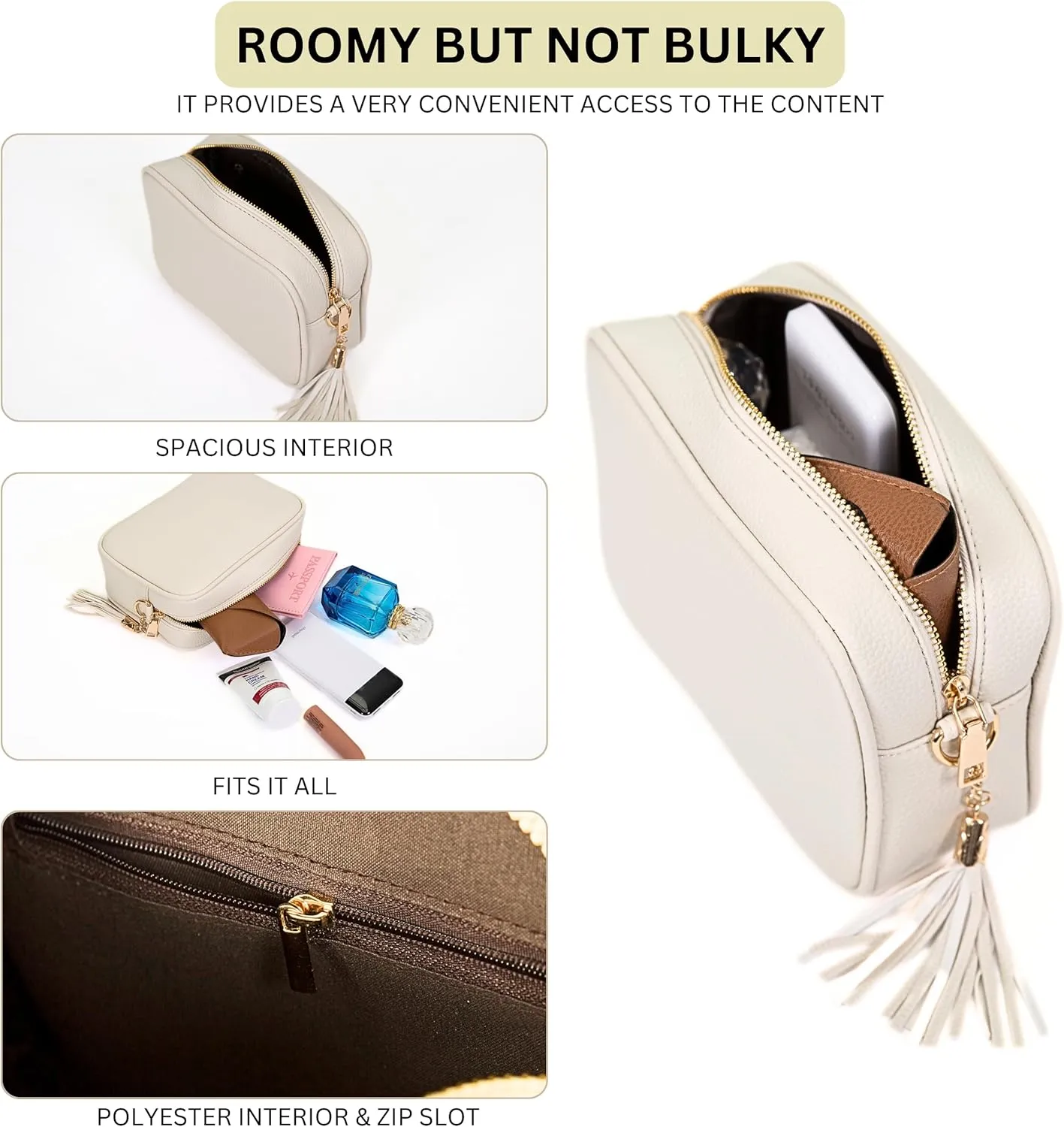 Mabel Crossbody Bag for Women Lightweight mall Shoulder Handbag Bag with Wide Adjustable Canvas Strap, Lightweight - Drew
