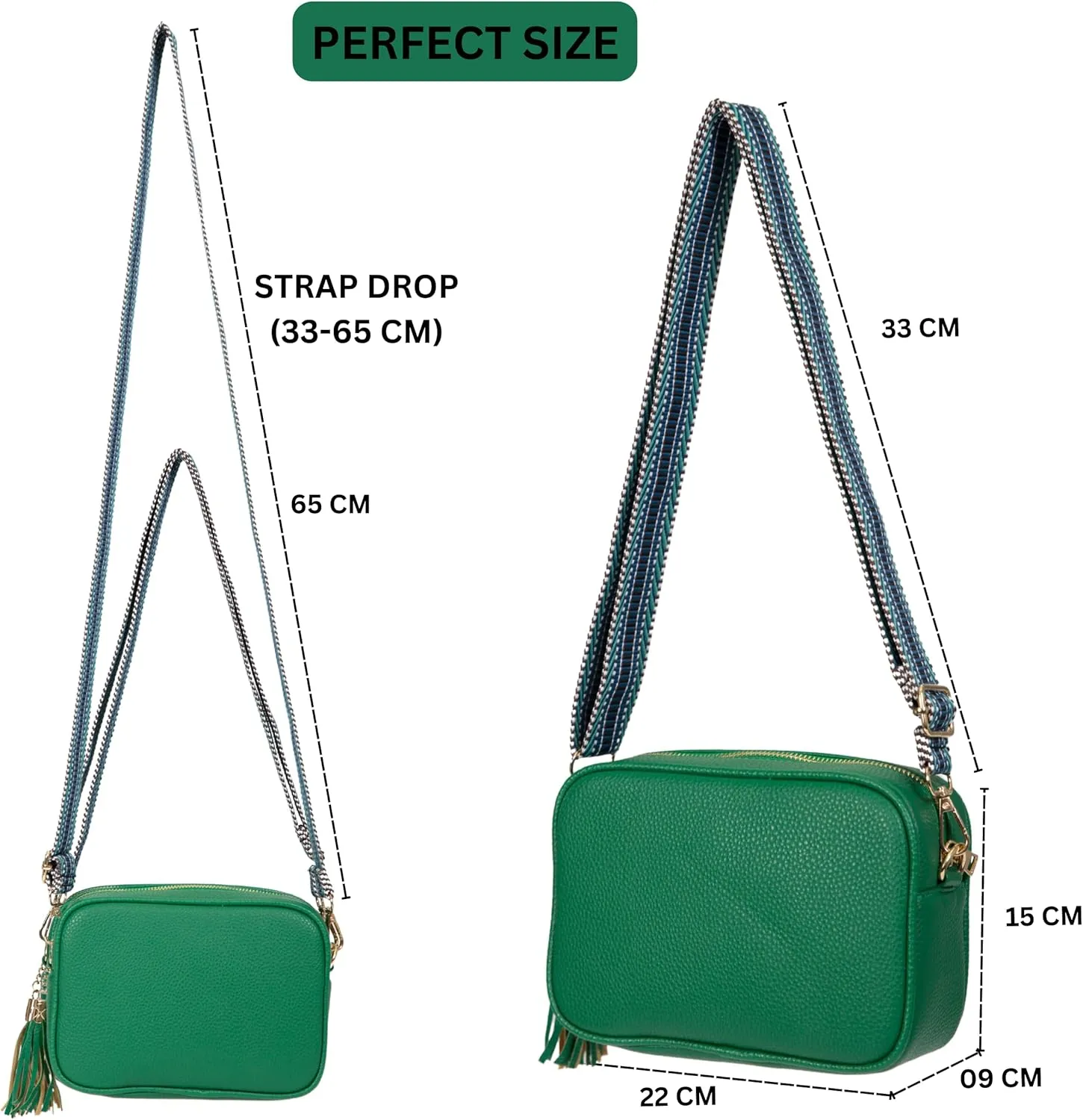 Mabel Crossbody Bag for Women Lightweight mall Shoulder Handbag Bag with Wide Adjustable Canvas Strap, Lightweight - Drew
