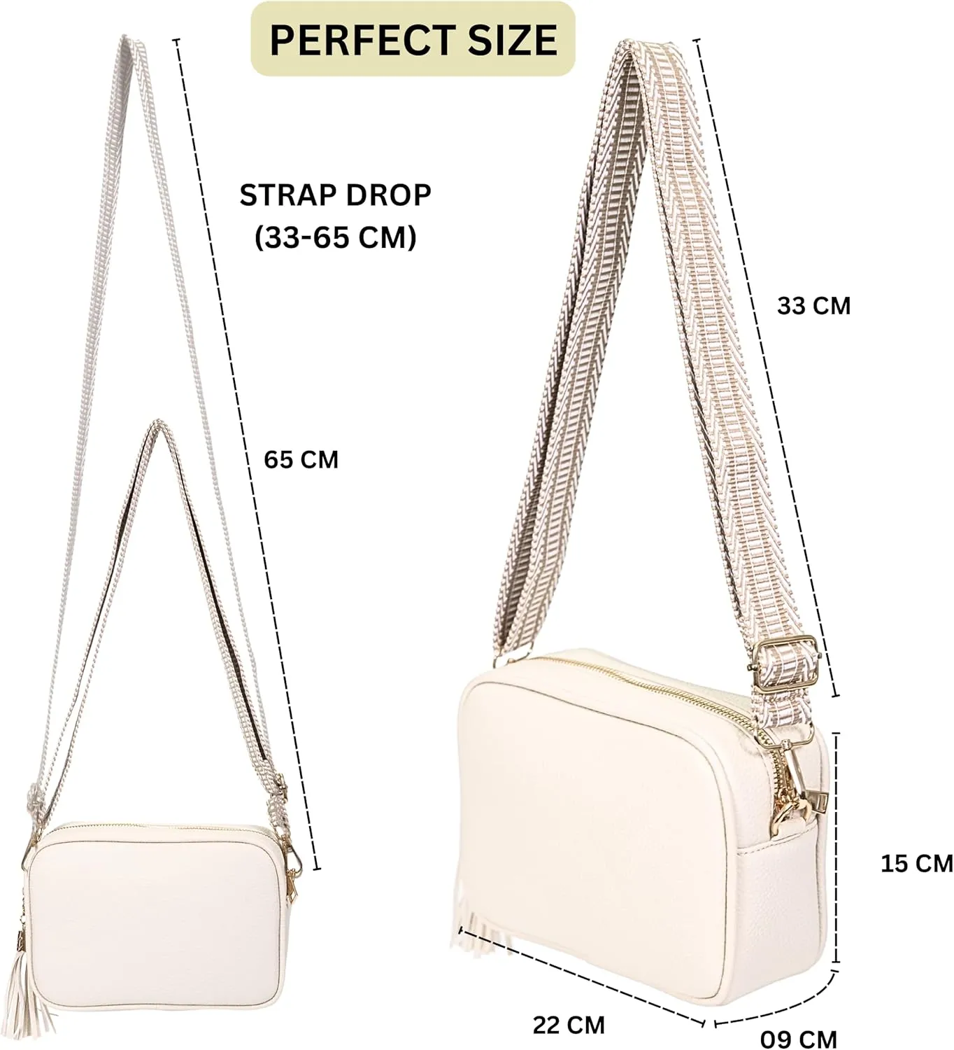 Mabel Crossbody Bag for Women Lightweight mall Shoulder Handbag Bag with Wide Adjustable Canvas Strap, Lightweight - Drew