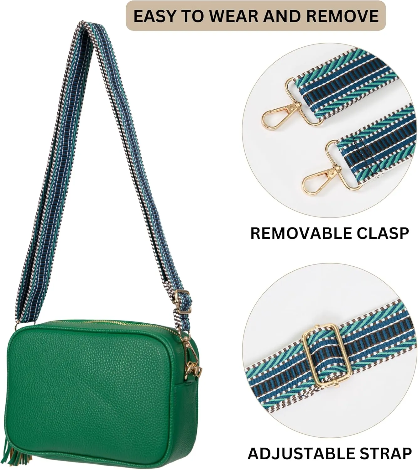 Mabel Crossbody Bag for Women Lightweight mall Shoulder Handbag Bag with Wide Adjustable Canvas Strap, Lightweight - Drew