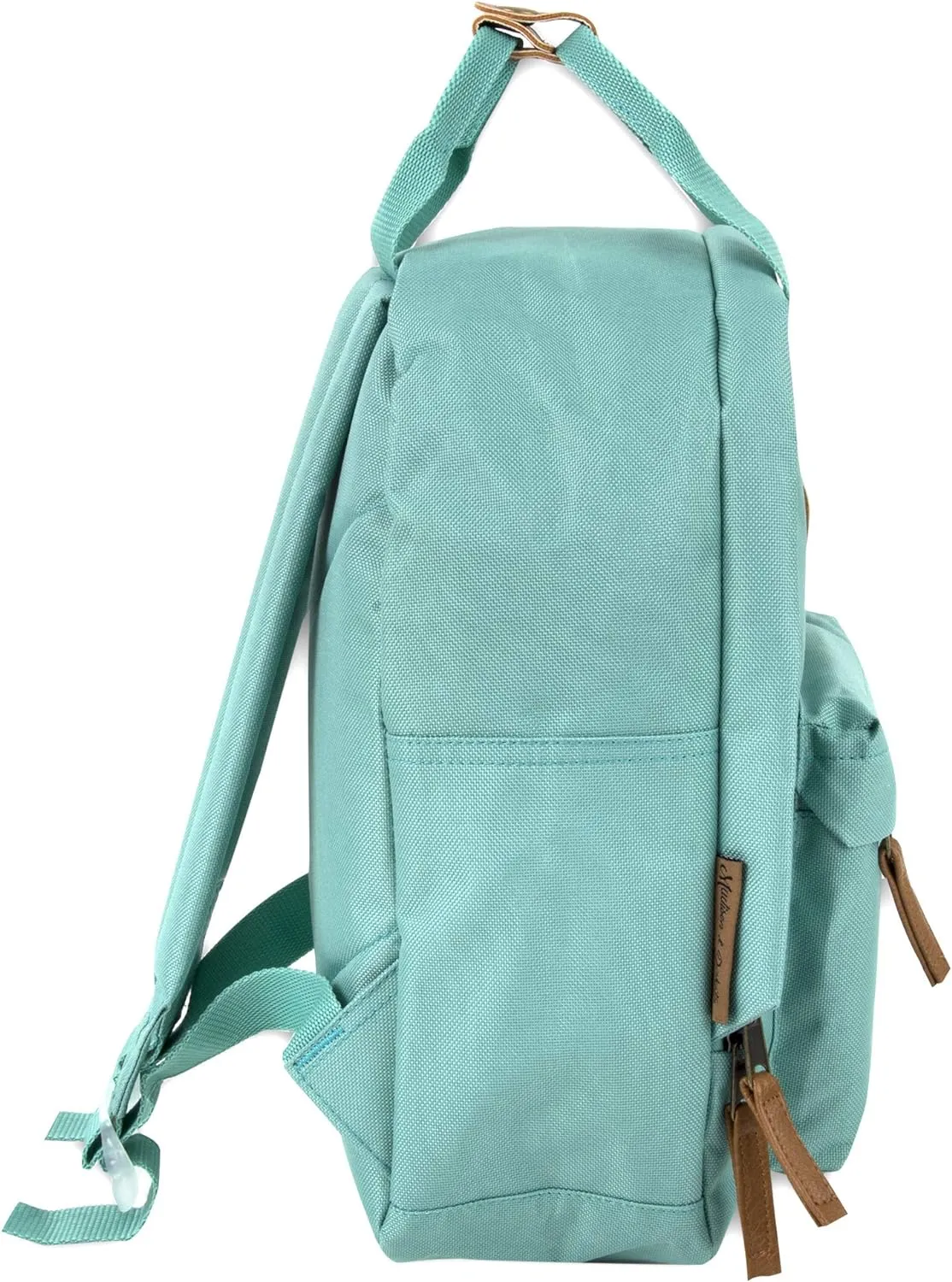 Madison & Dakota Canvas Mini Backpack for Everyday & Day Pack Rucksack in Solid Color Blocks, Green, Unisex