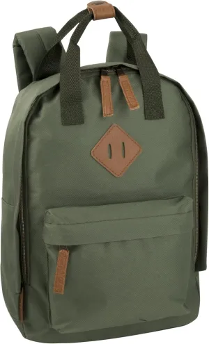 MADISON & DAKOTA Canvas Mini Backpack for Everyday & Day Pack Rucksack in Solid Color Blocks (Hunter)