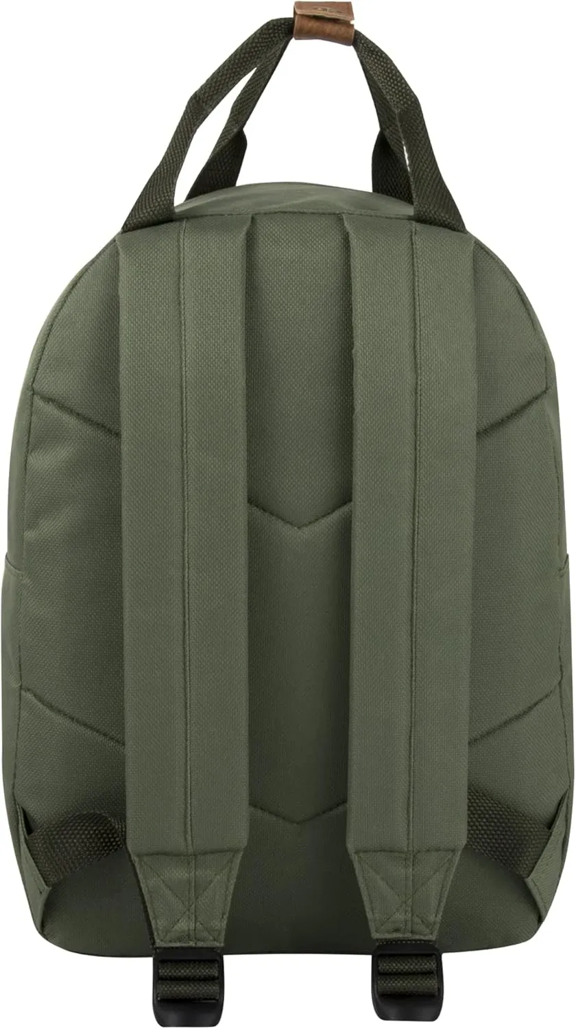 MADISON & DAKOTA Canvas Mini Backpack for Everyday & Day Pack Rucksack in Solid Color Blocks (Hunter)