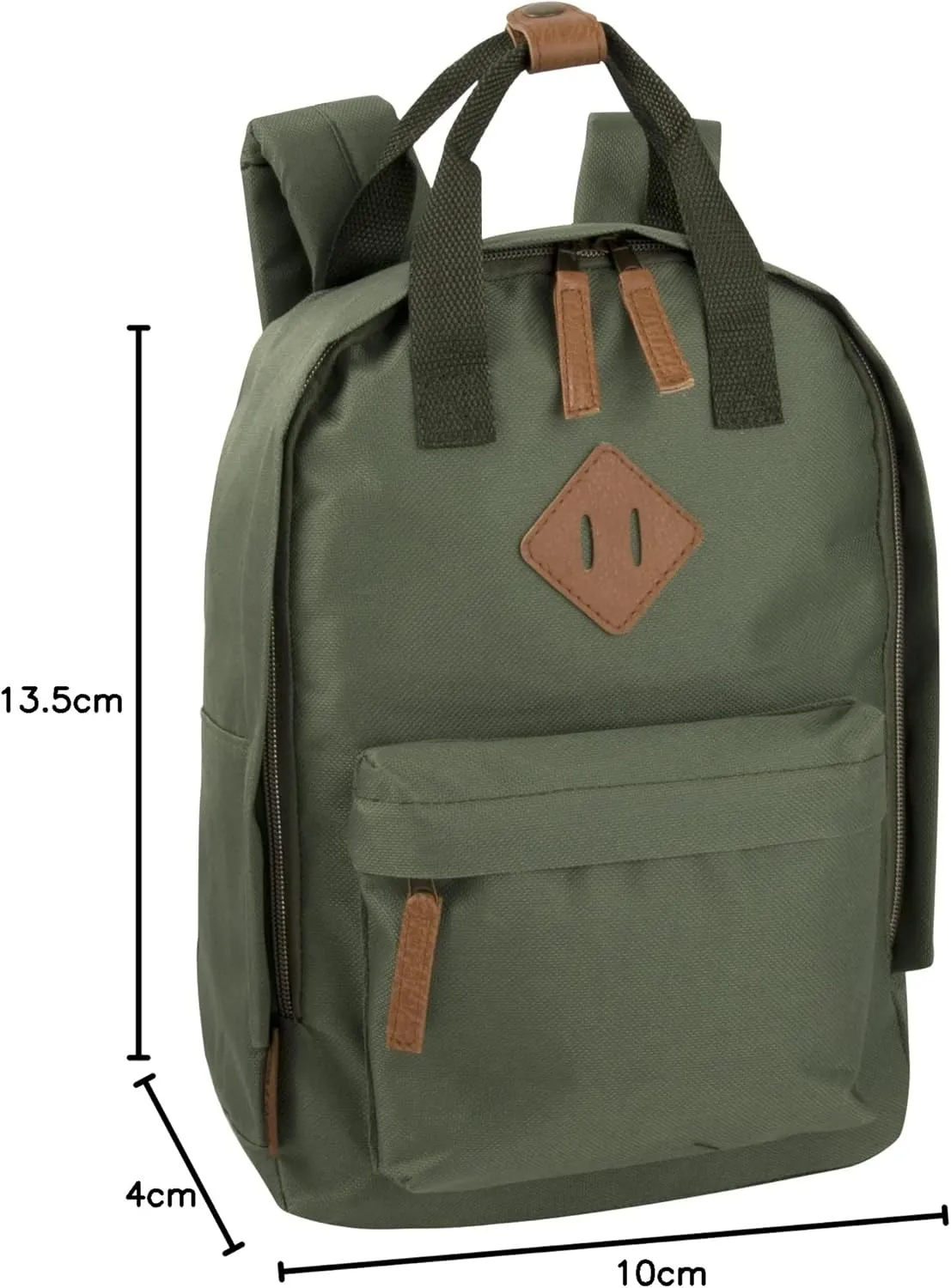 MADISON & DAKOTA Canvas Mini Backpack for Everyday & Day Pack Rucksack in Solid Color Blocks (Hunter)