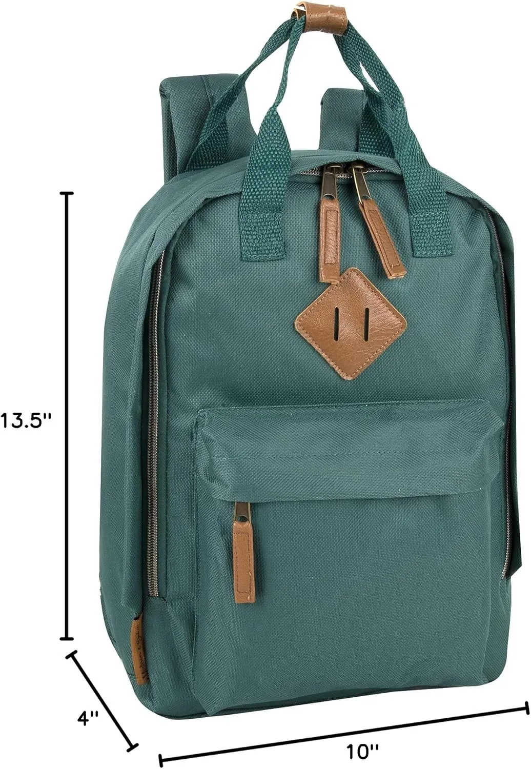 MADISON & DAKOTA Canvas Mini Backpack for Everyday & Day Pack Rucksack in Solid Color Blocks (Kale)