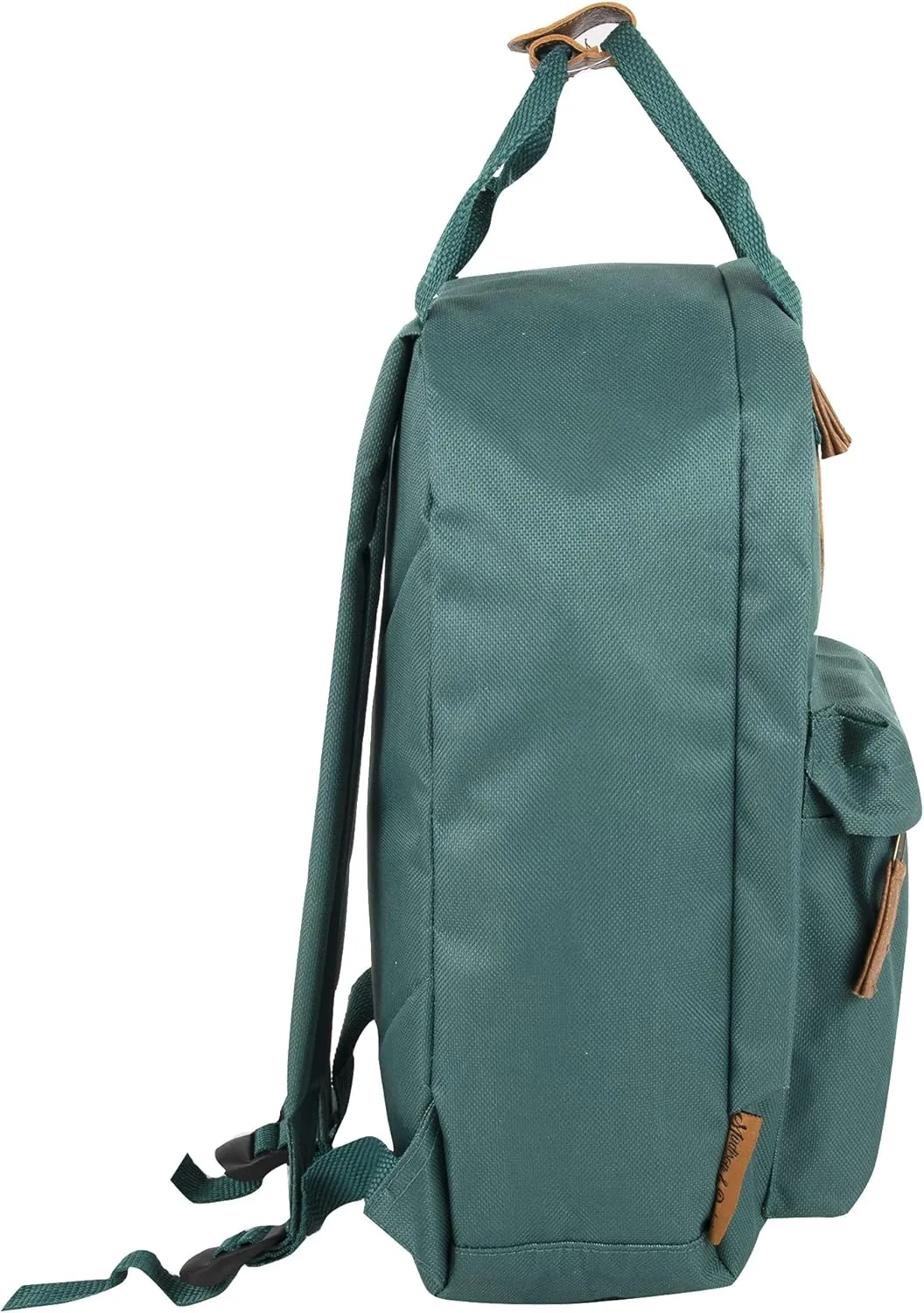 MADISON & DAKOTA Canvas Mini Backpack for Everyday & Day Pack Rucksack in Solid Color Blocks (Kale)