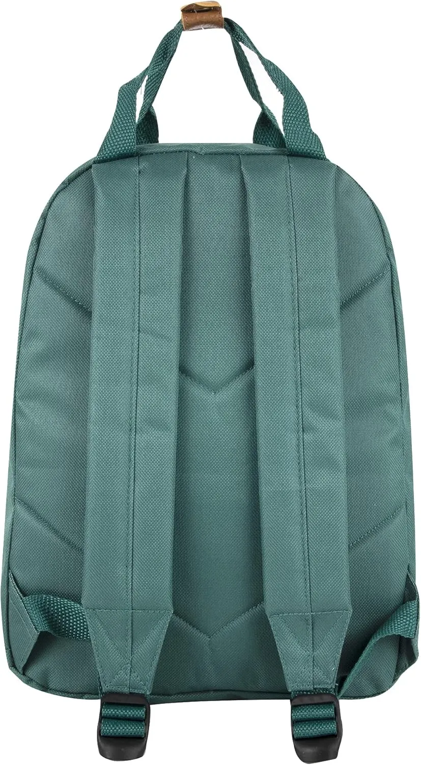 MADISON & DAKOTA Canvas Mini Backpack for Everyday & Day Pack Rucksack in Solid Color Blocks (Kale)