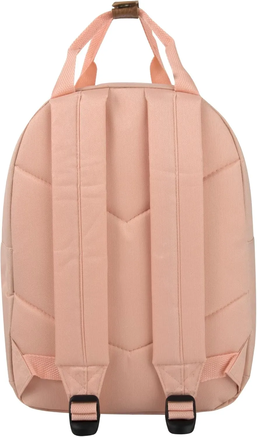 MADISON & DAKOTA Canvas Mini Backpack for Everyday & Day Pack Rucksack in Solid Color Blocks (Peach)