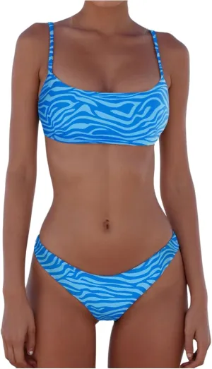 MakeMeChic Women's Bikini Sets Leopard Print Spaghetti Strap Backless Beach Swimsuit