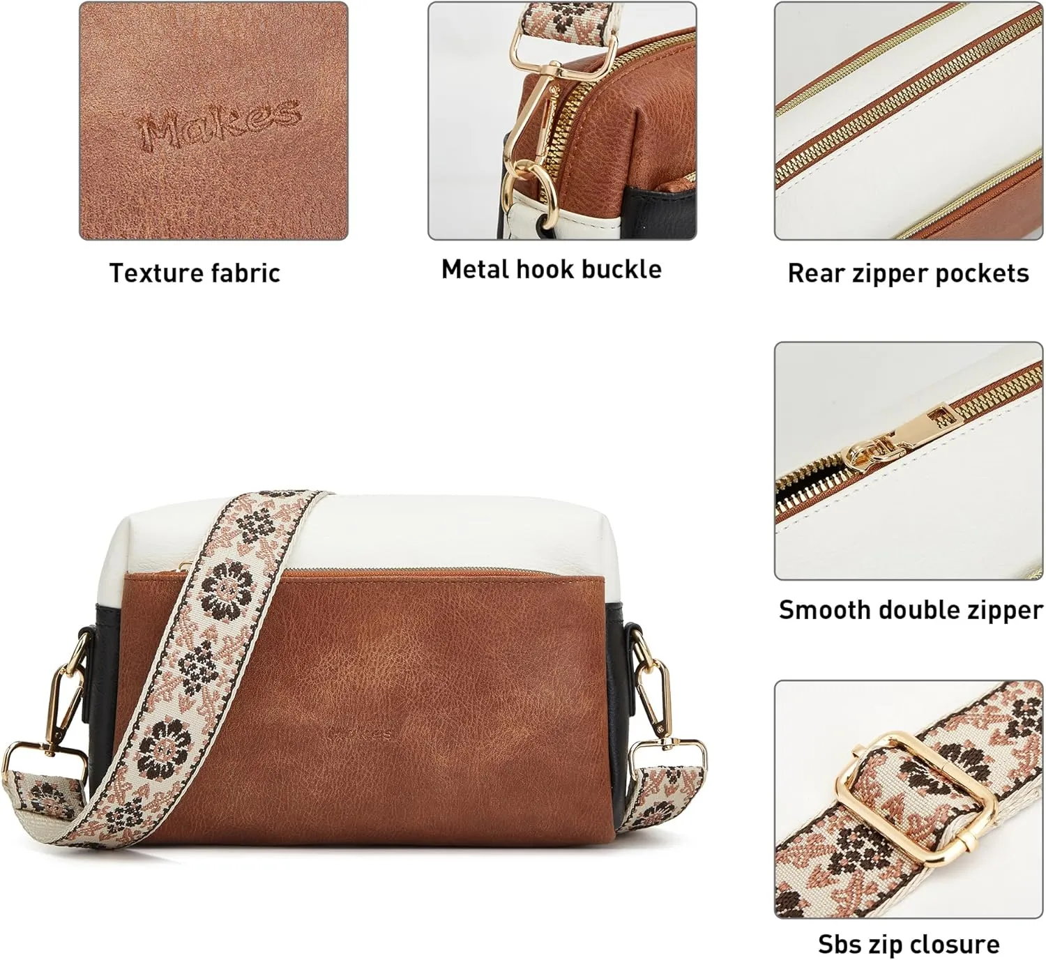 Makes Small Sling Bag for Women, Vegan Leather Fanny Pack Crossbody Bags for Women, Chest Bag With Wide Strap