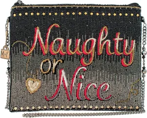Mary Frances Naughty or Nice Crossbody Clutch Handbag, Black