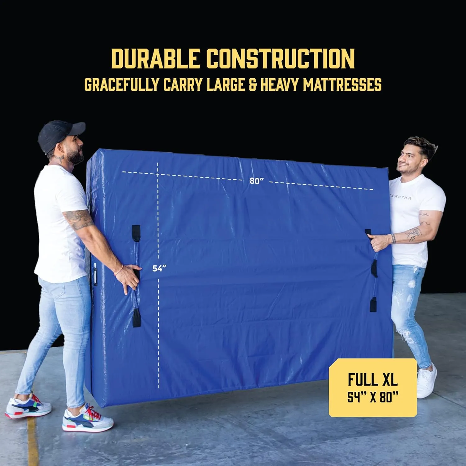 Mattress Bags for Moving with 8 Handles Full XL - 2 PACK Extra-Thick Mattress Bag for Moving - Reusable Mattress Storage Bag - Zippered Mattress Cover for Moving, Moving Mattress Bag Protector