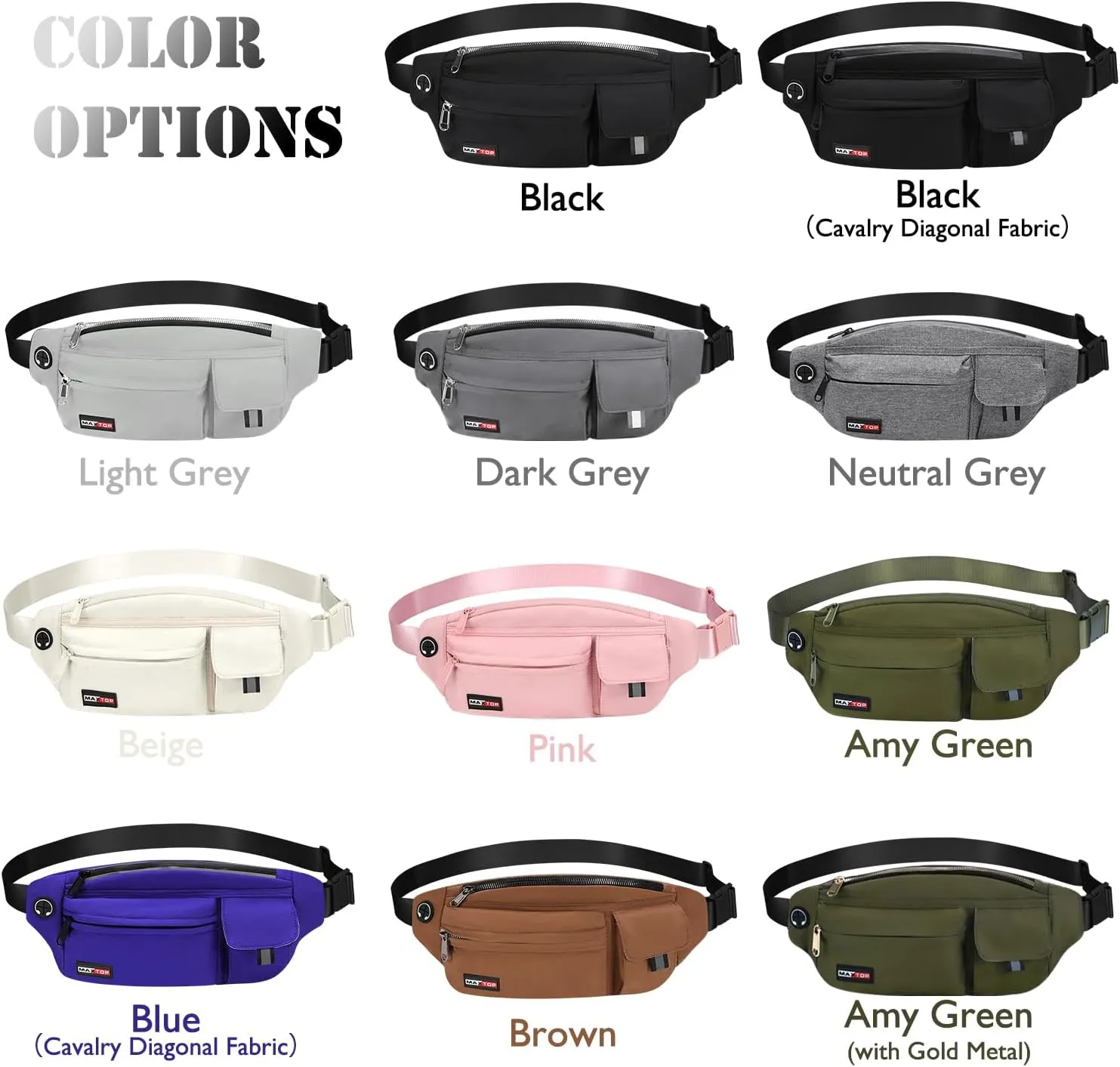 MAXTOP Large Crossbody Fanny Pack Running Travel Belts for Women Men,Water Resistant Belt Bag for Fitness Yoga Jogging Hiking Dog Waliking,Running Accessories Waist Pack Passport Bag Fits All Phones