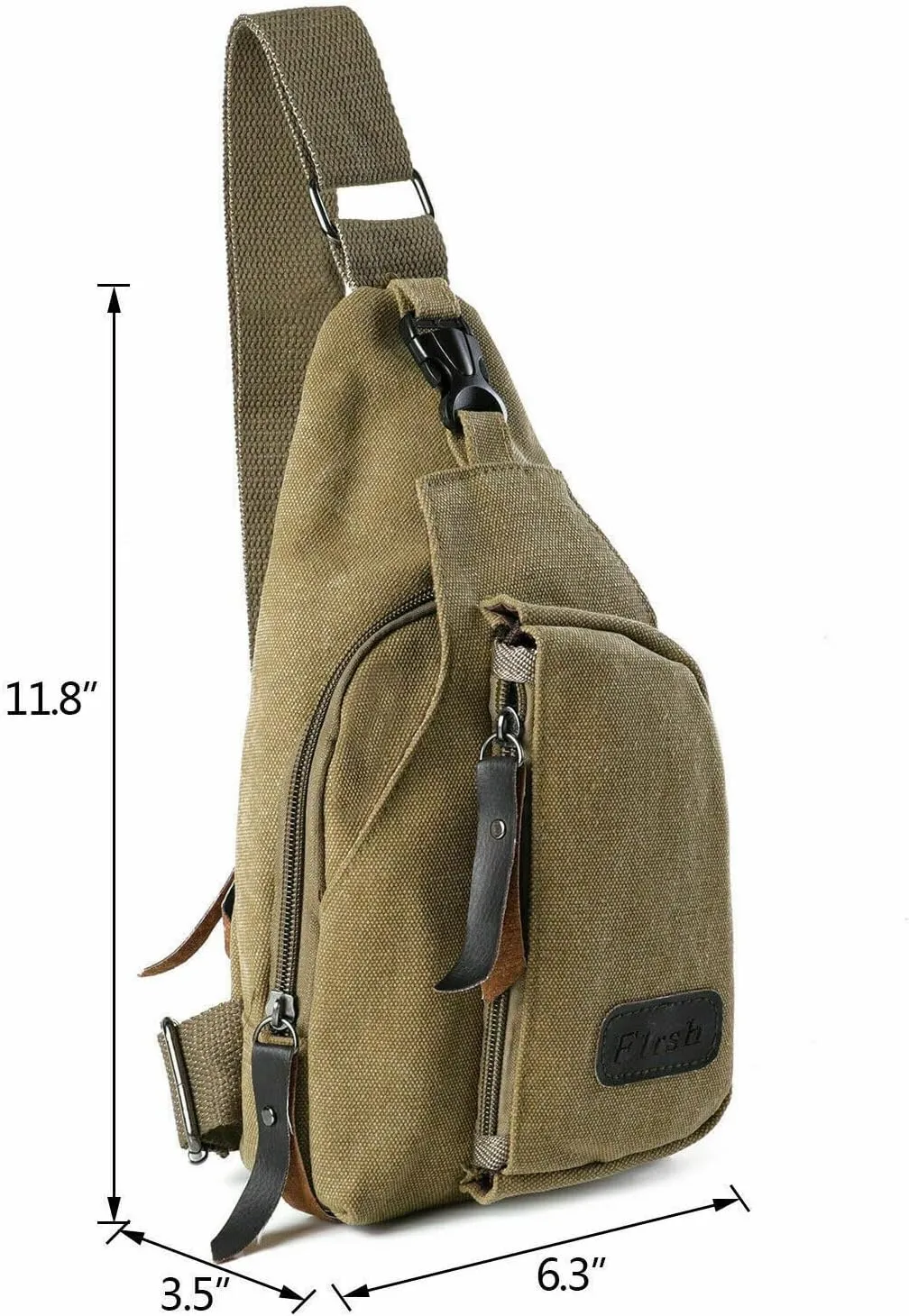 Men Women Sling Bag Chest Fanny Packs Cross Body Travel Sports Shoulder Backpack (Khaki)