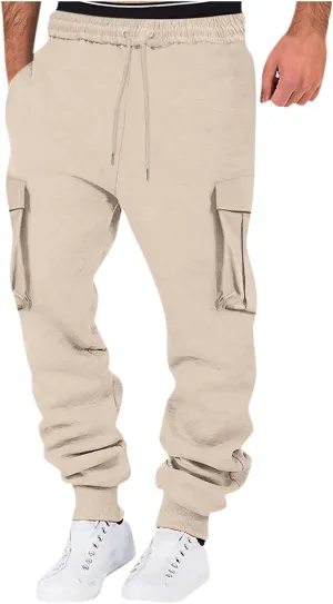 Men's Athletic Running Sweatpants Casual Sports Length Solid Mens Pants Men's Pants Men's Cotton Casual Sweatpants
