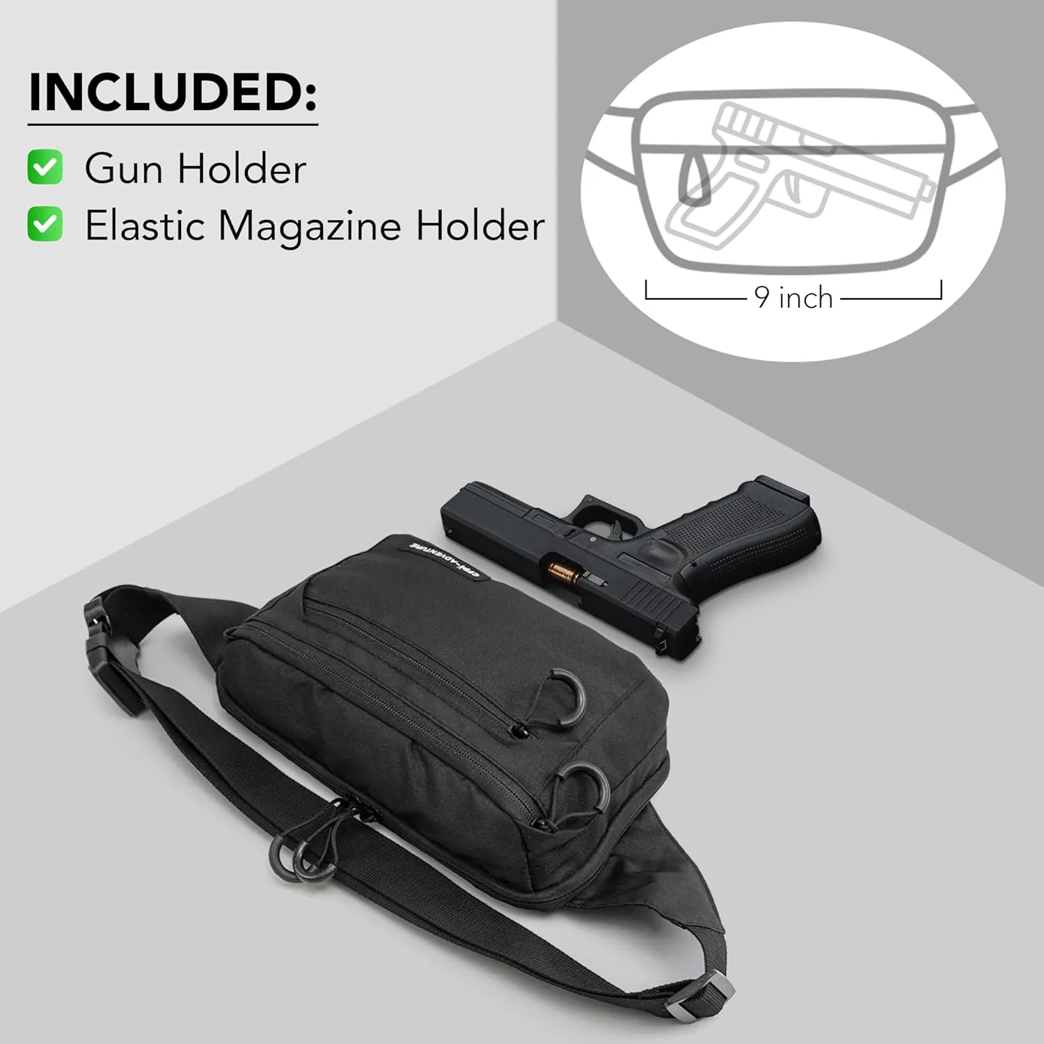 Men's Fanny Pack - Stylish and Durable Waist Bag with Adjustable Strap, Multiple Zippered Pockets, Lightweight and Secure Hip Pack for Travel, Outdoor Activities, and Everyday Use BLACK